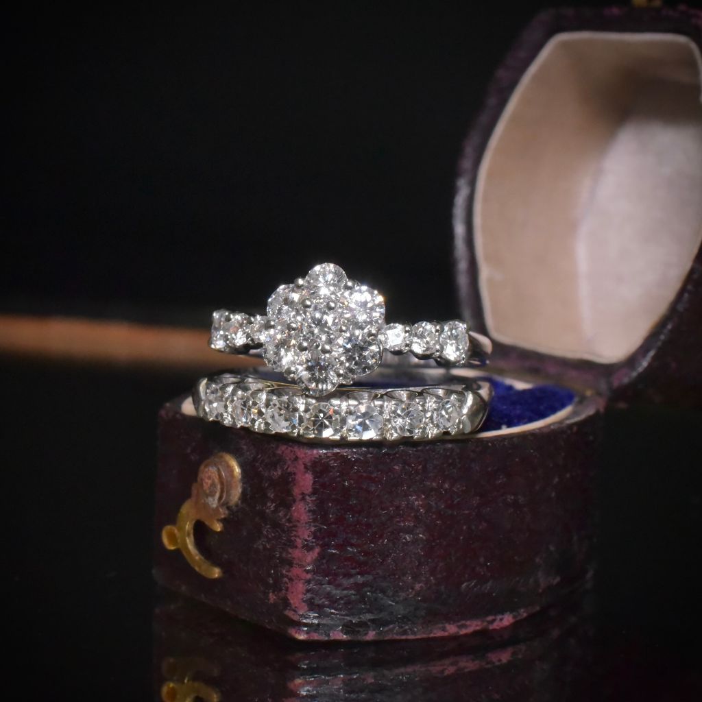 Contemporary 18ct White Gold And Diamond ‘Daisy’ Cluster Ring - 0.85ct