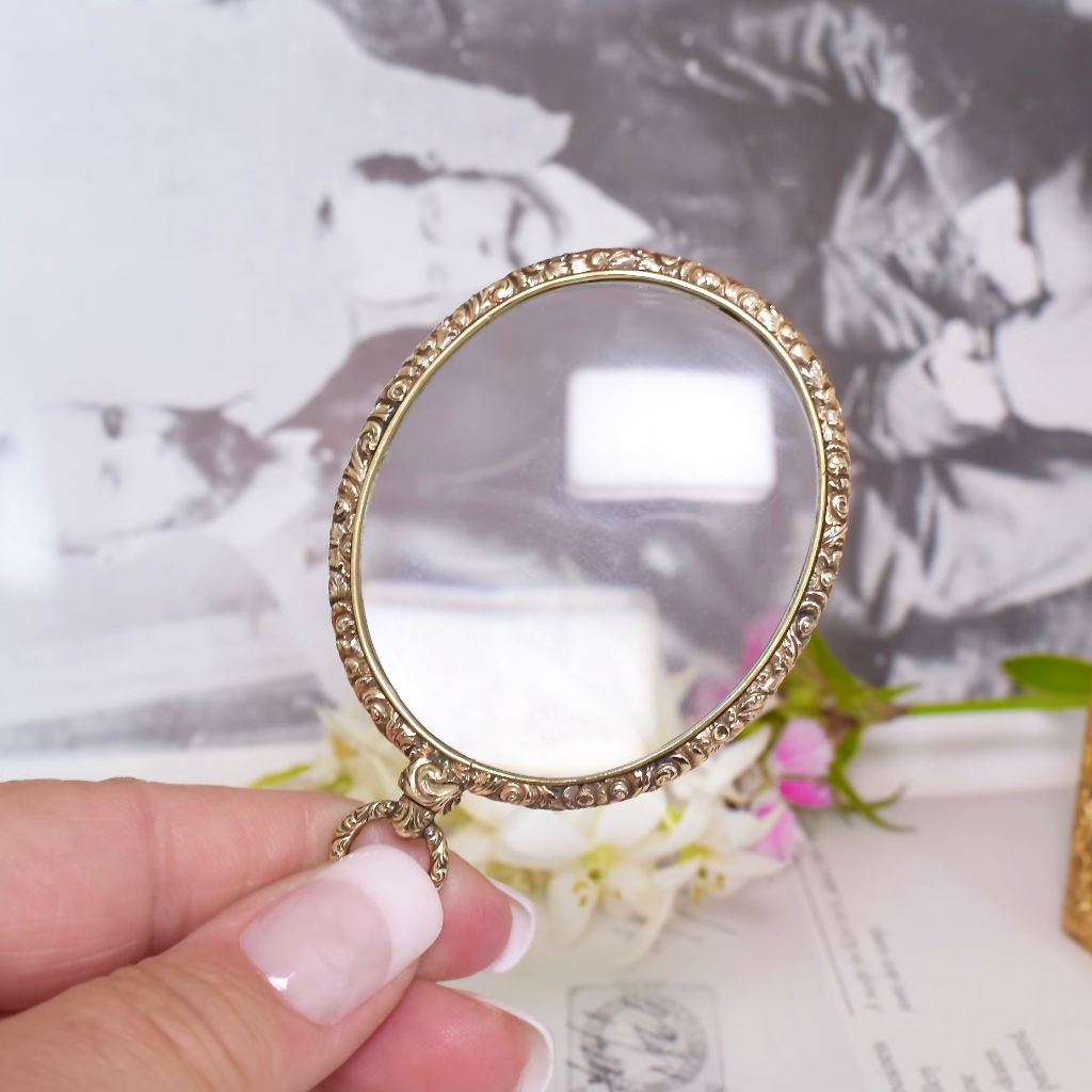 Antique Georgian Gold Cased Large Magnifying Quizzing Glass Circa 1830