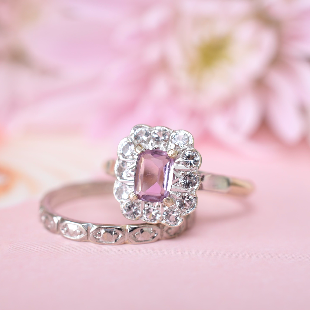 Vintage Australian 9ct Yellow Gold Amethyst And White Quartz Ring By Dunklings