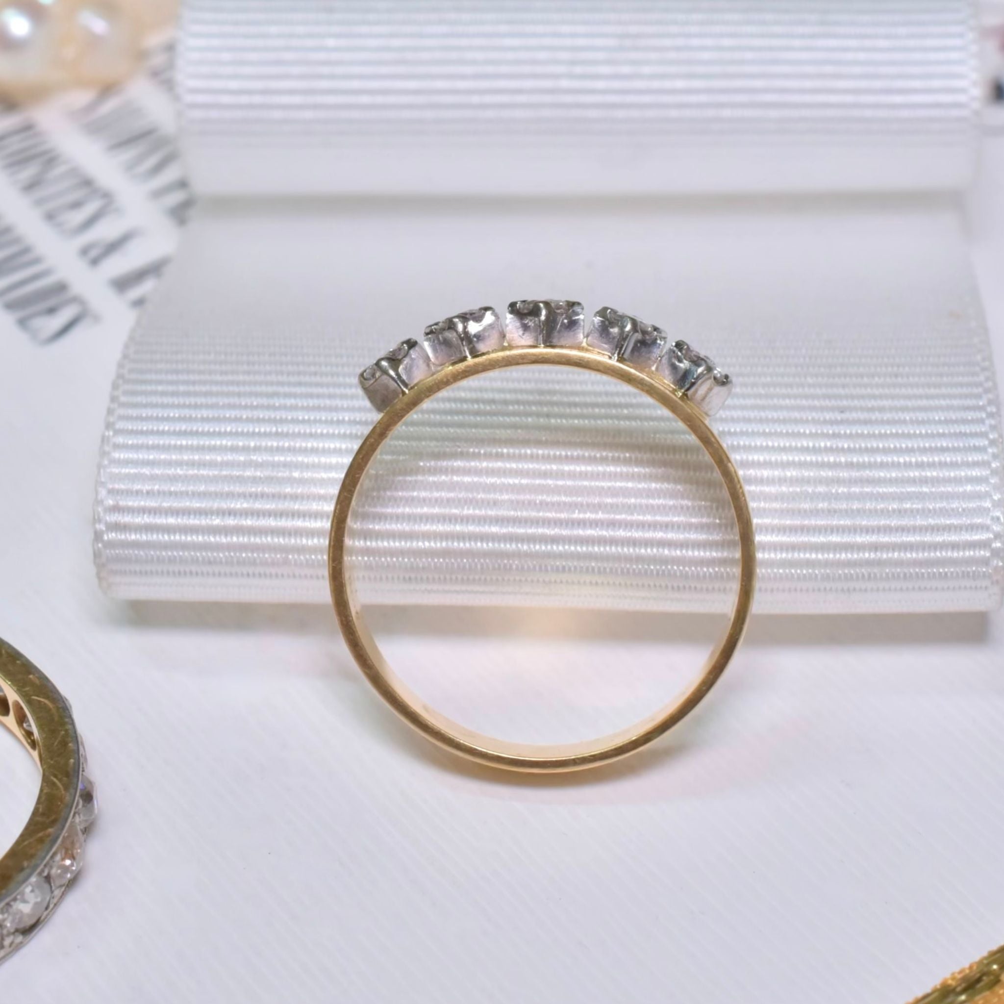 Vintage 18ct Yellow Gold Five Diamond Ring Circa 1950’s