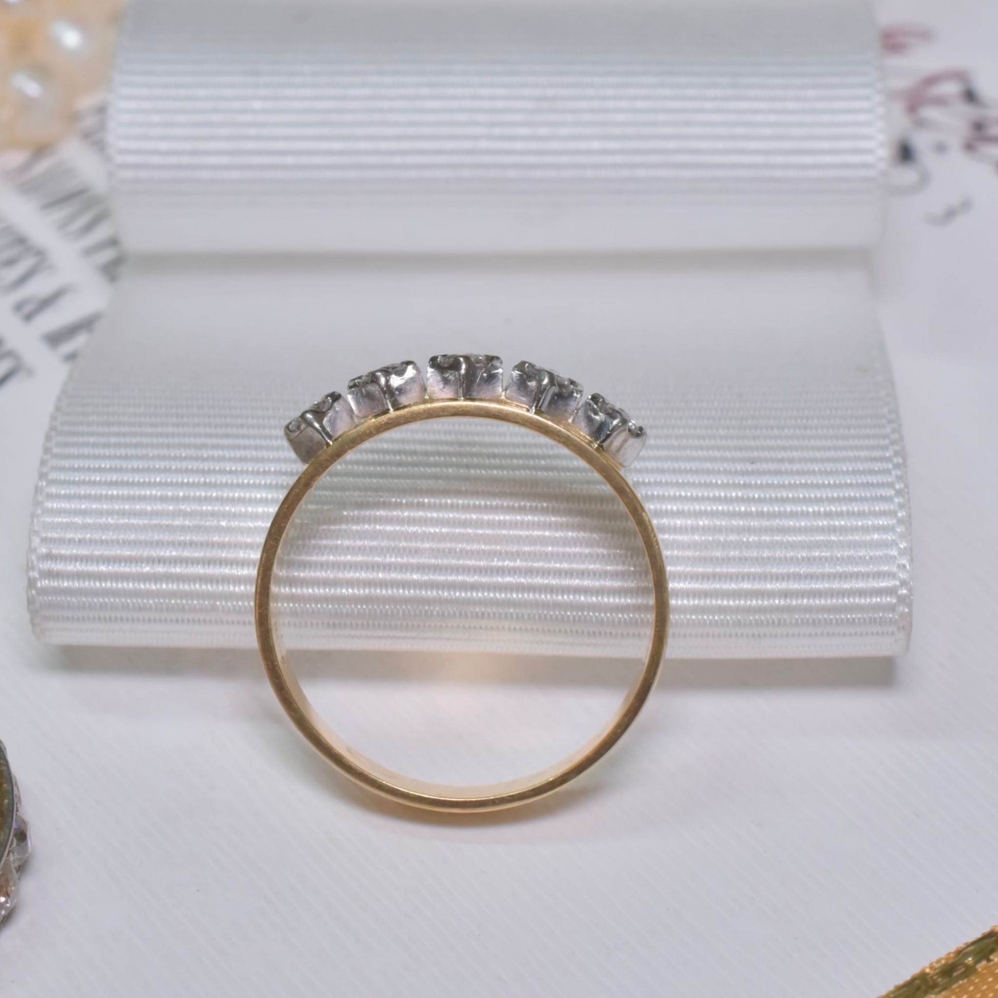 Vintage 18ct Yellow Gold Five Diamond Ring Circa 1950’s