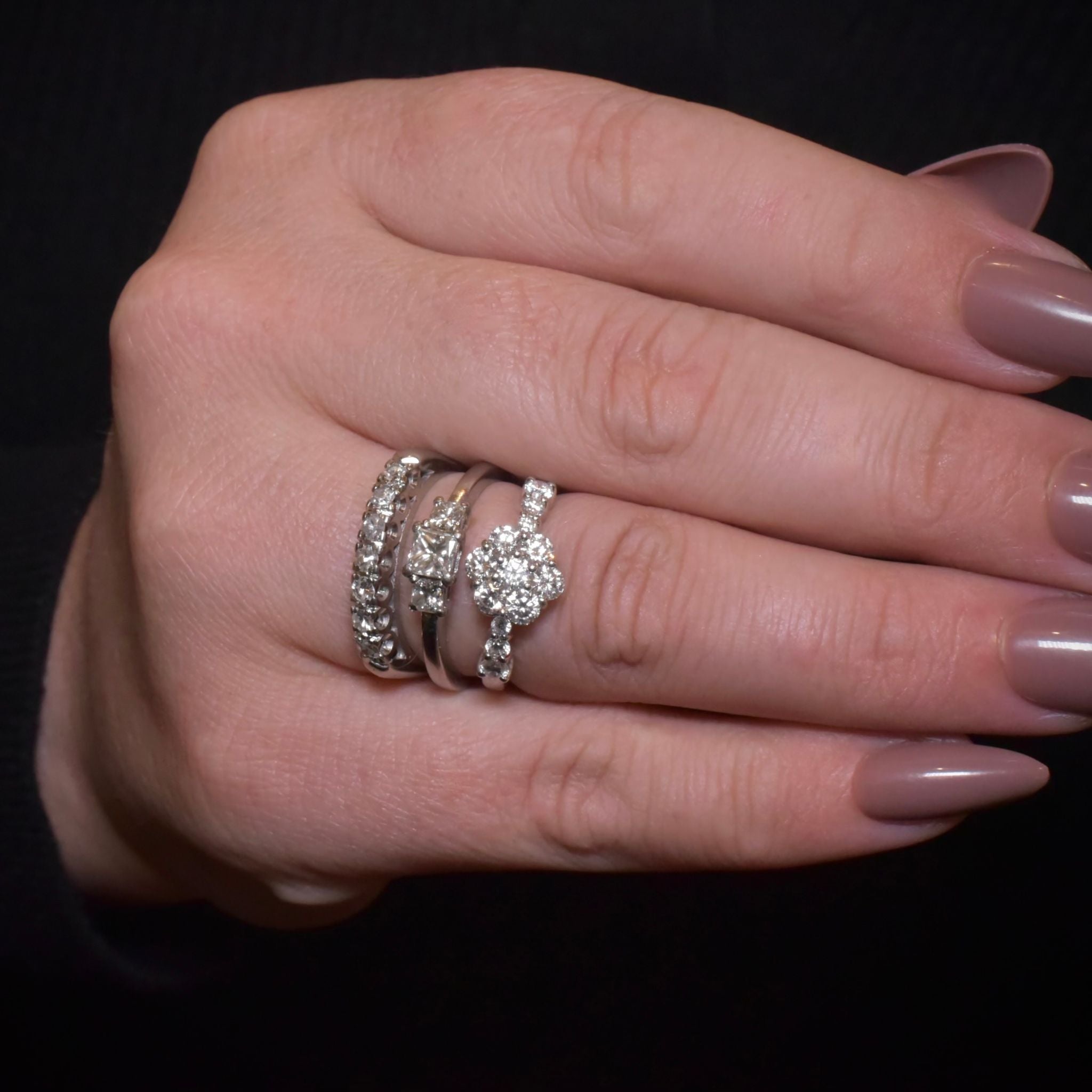 Contemporary 18ct White Gold And Diamond ‘Daisy’ Cluster Ring - 0.85ct