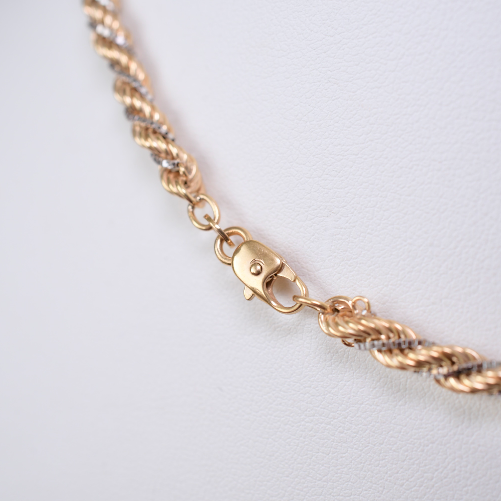 Contemporary Italian 9ct Yellow And White Gold ‘Lariat’ Necklace By UnoAerre