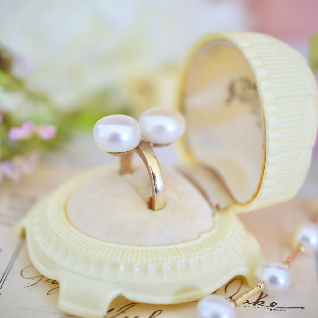 Contemporary 9ct Yellow Gold And Freshwater Button Pearl Ring