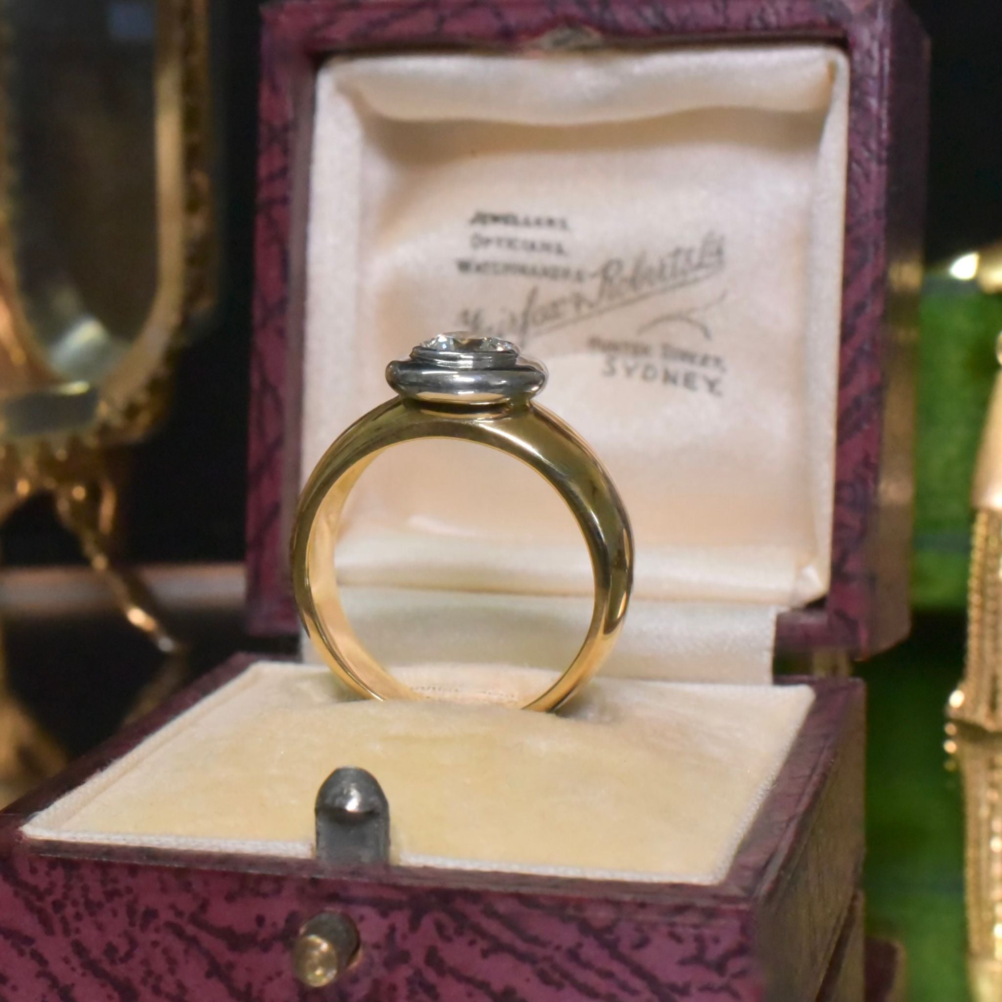 Modern 18ct Yellow And White Gold Solitaire 0.59ct Diamond Ring (Insurance Valuation Included For $5,040 AUD Dated 1999)