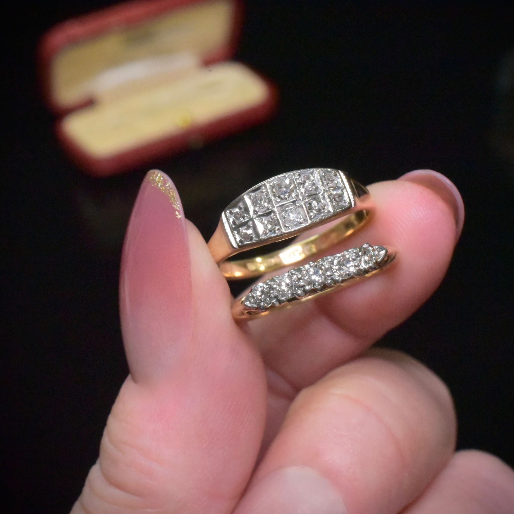 Vintage 18ct Yellow Gold And Diamond Ring - Birmingham 1977