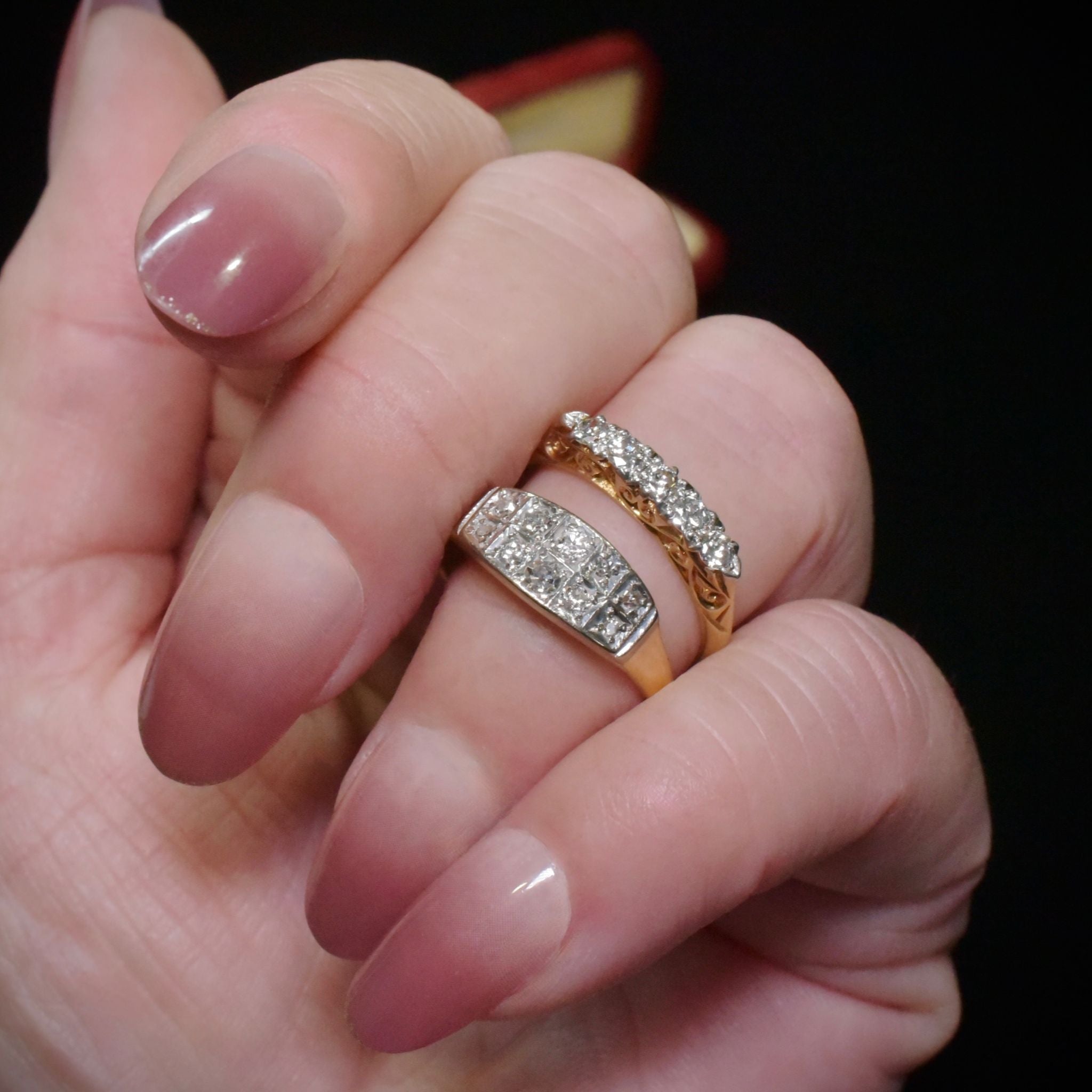 Antique Australian Edwardian 18ct And Platinum Diamond Five Stone Ring Circa 1910-1915
