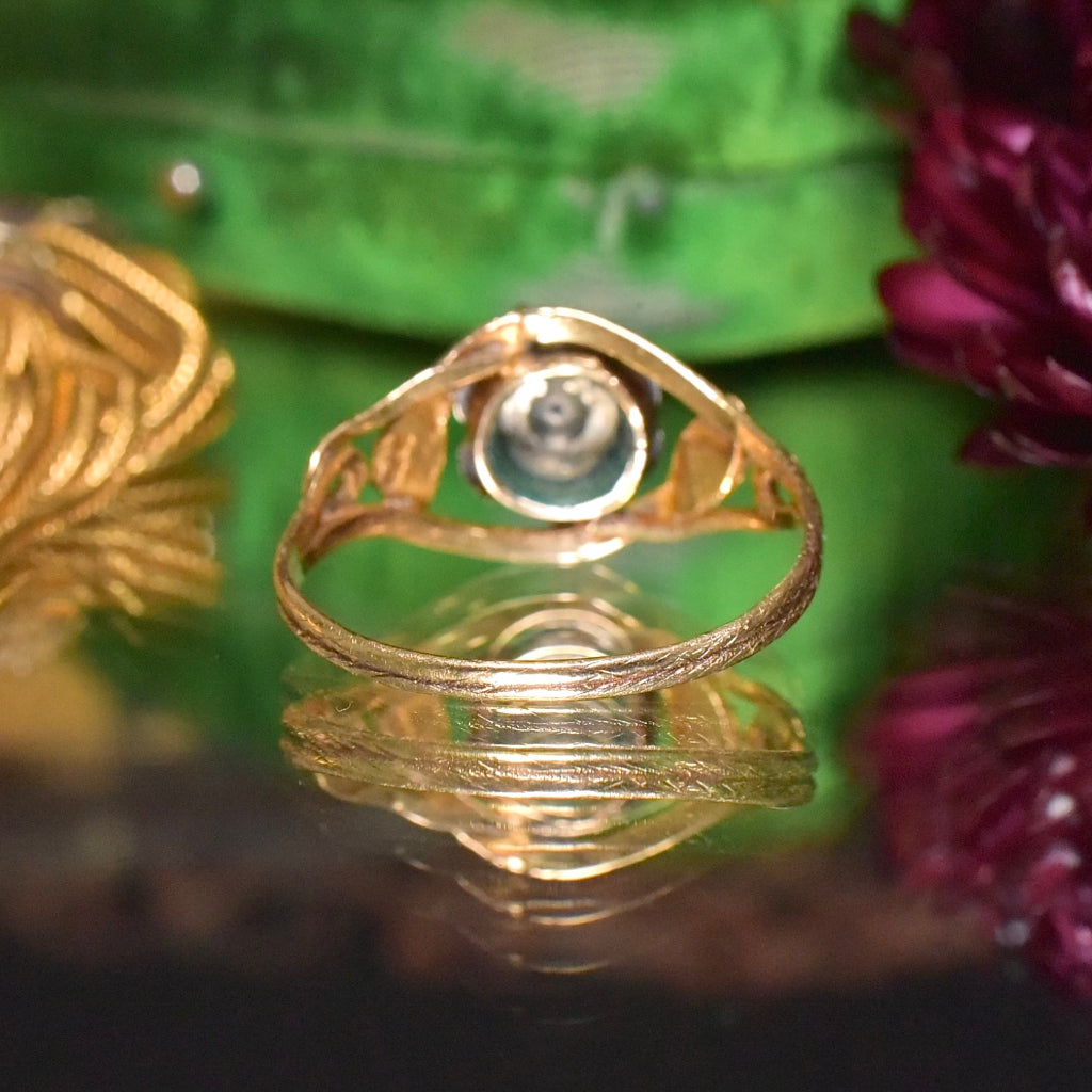 Antique Georgian/Early Victorian 18ct Gold Ruby Pearl Double Ouroboros Ring Circa 1820-50