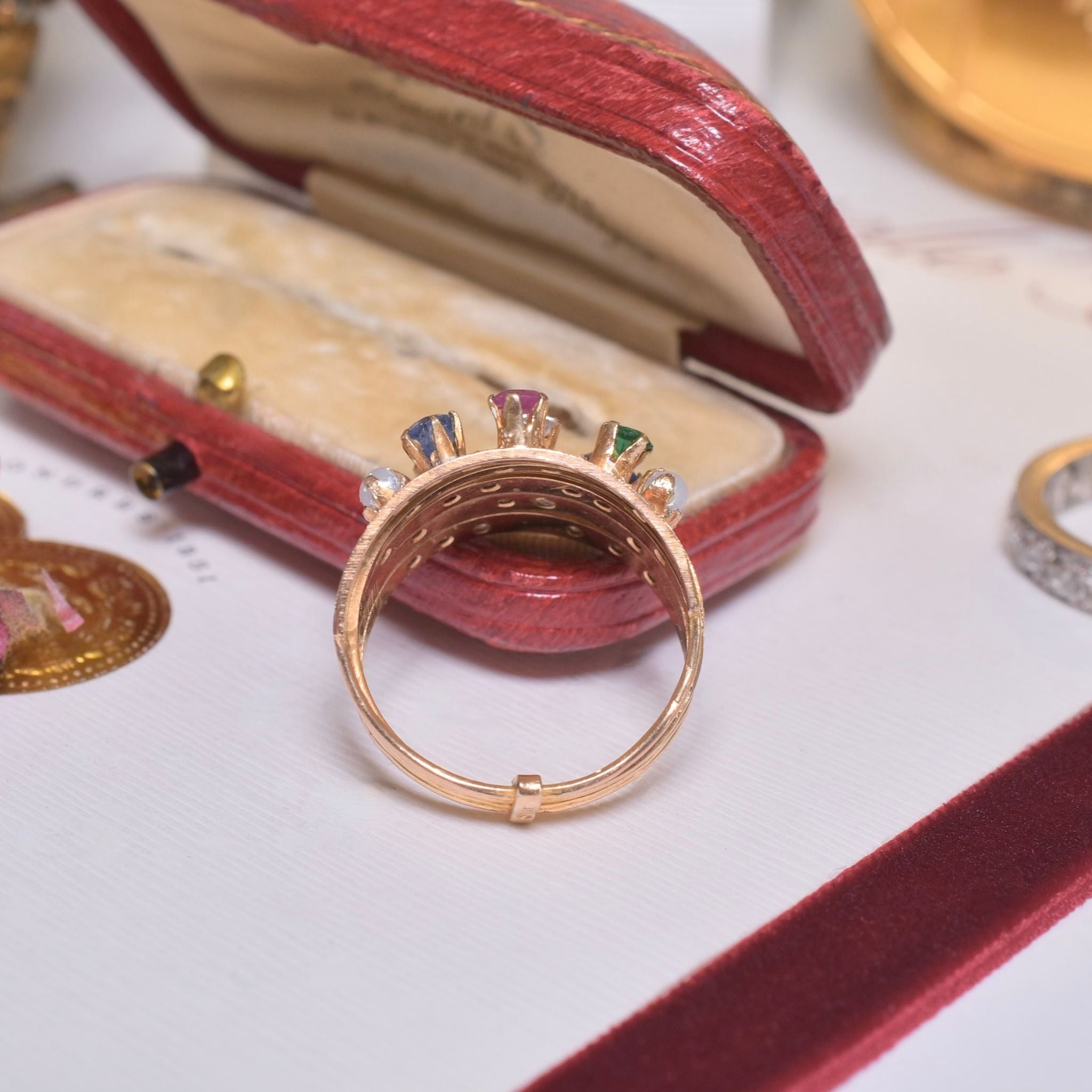 Vintage 18ct Yellow Gold Multi-Gem And Diamond ‘Harem’ Ring - Circa 1960-70’s