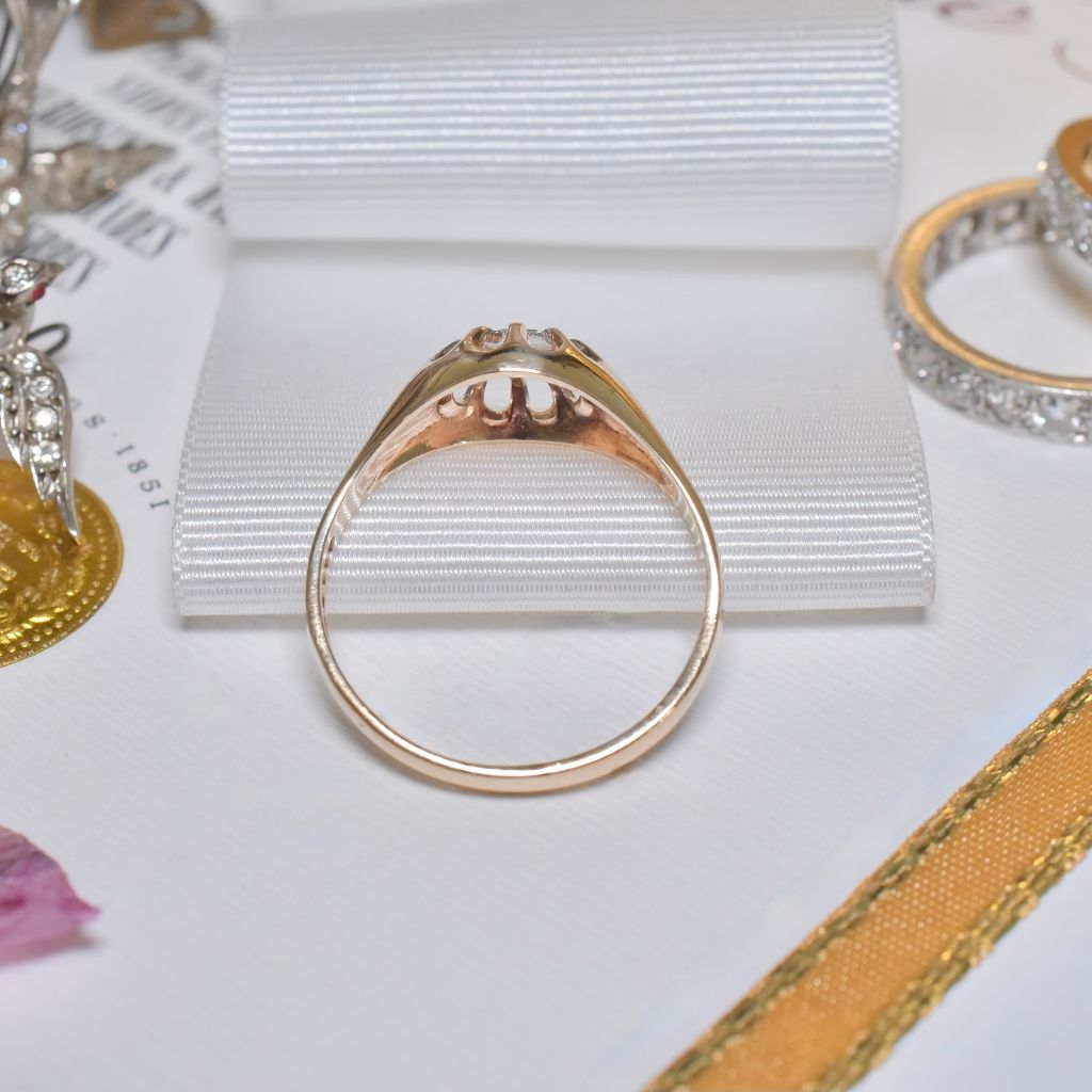 Vintage 9ct Yellow Gold And Diamond Ring