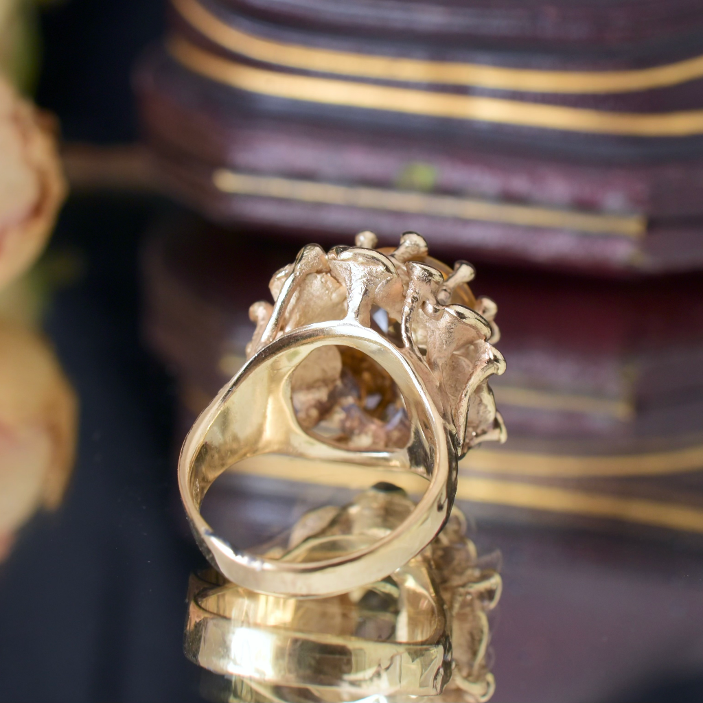 Vintage 9ct Yellow Gold And Citrine ‘Flower’ Ring