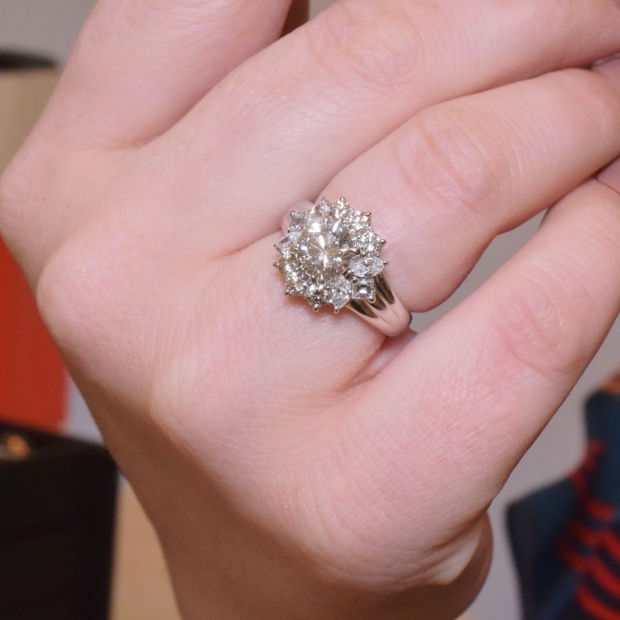 Superb Solid Platinum Diamond - 2.17ct - Daisy Style Cluster Ring Included In Purchase Valuation For $25,000 AUD