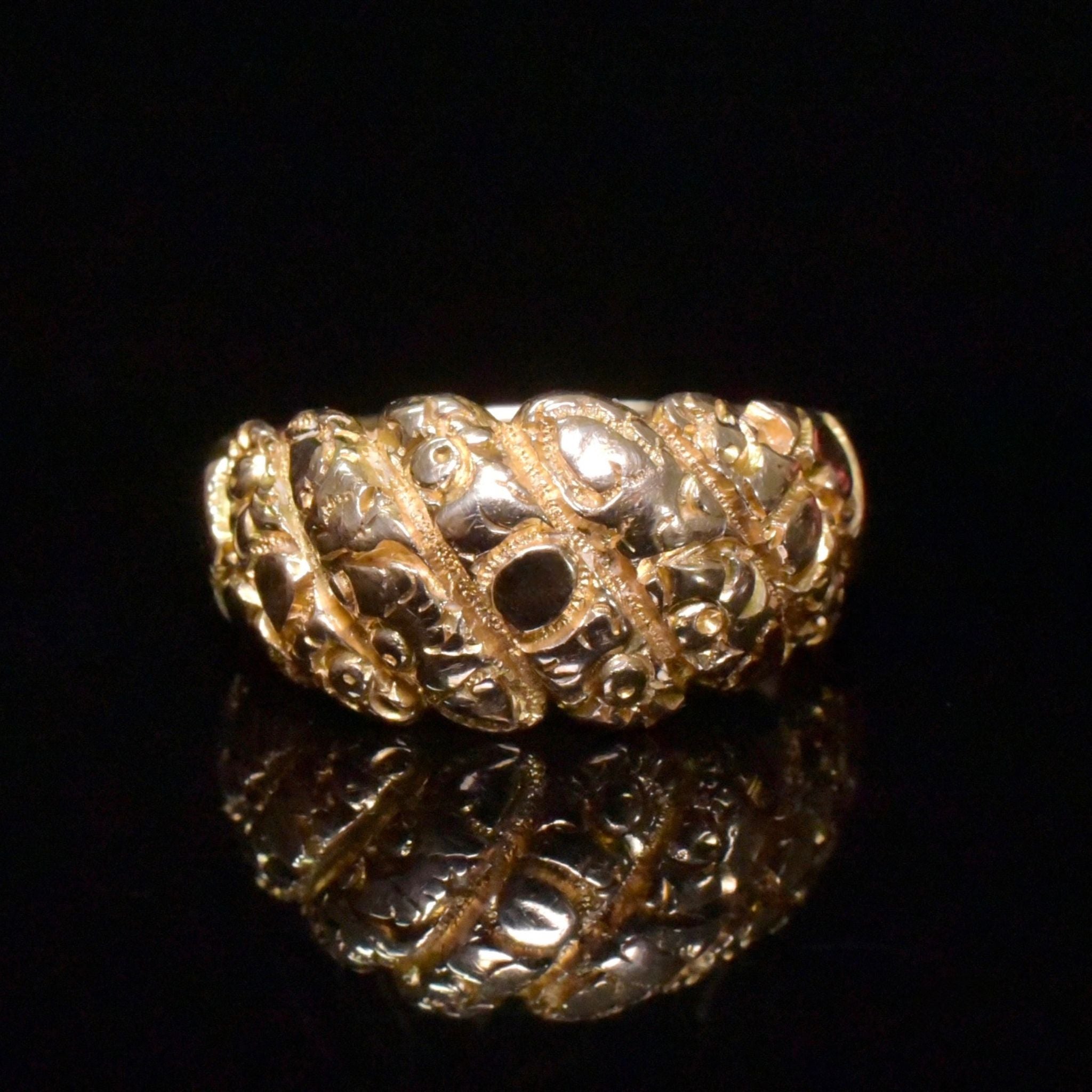 Antique Edwardian 9ct Rose Gold ‘Keeper’ Ring - Birmingham 1905