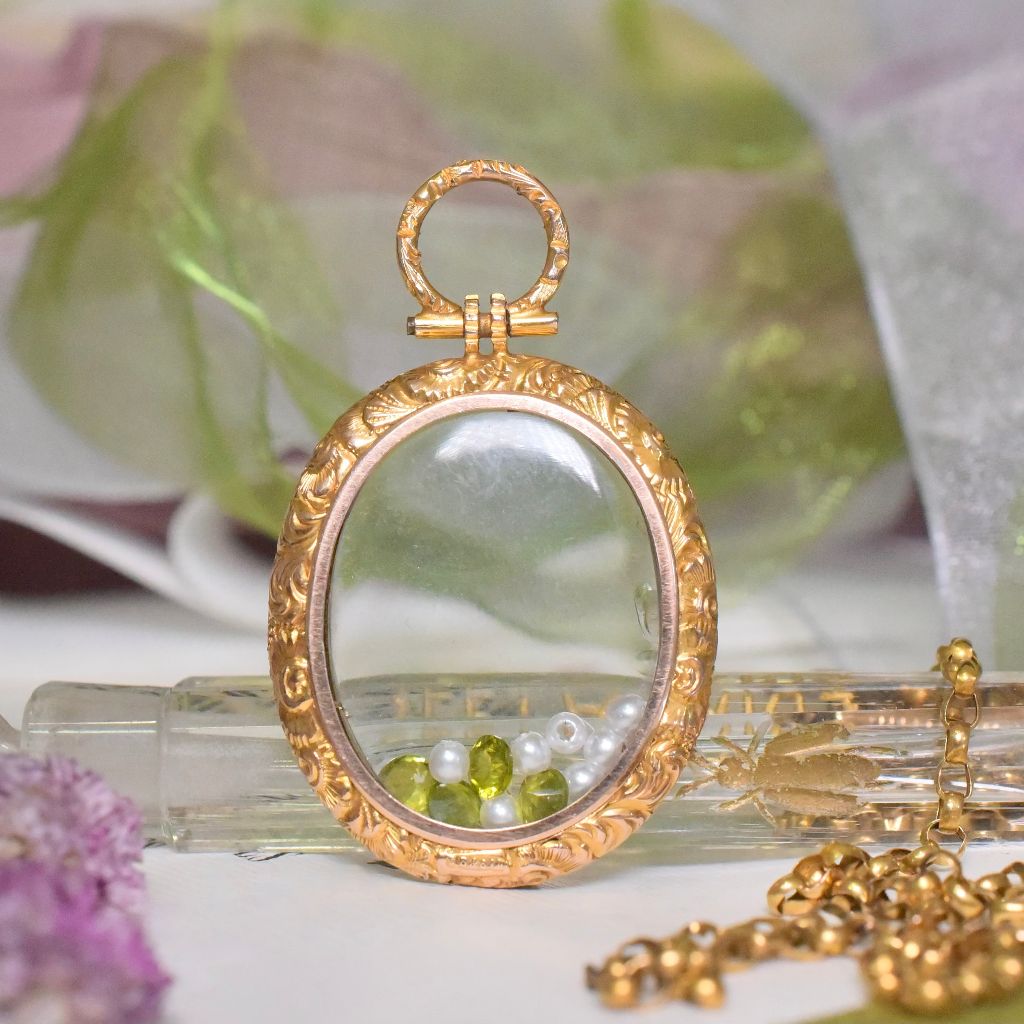 Antique Victorian 9ct Gold Double Sided Photo Locket - S Blanckensee & Son Ltd, Birmingham