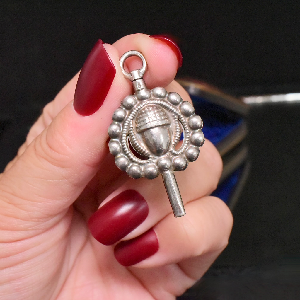 Antique Georgian/Early Victorian Silver Dutch Fob Watch Winder Circa 1830-1850