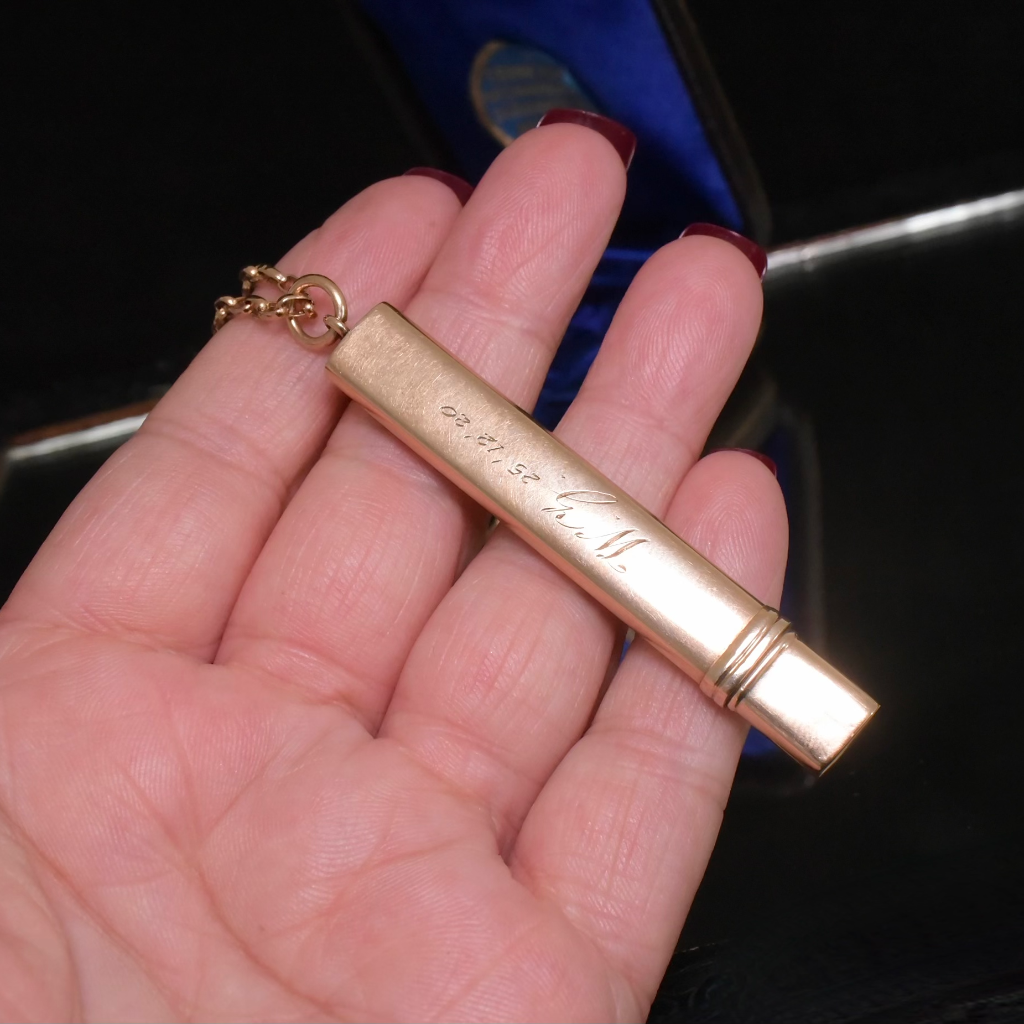 Antique Art Deco 9ct Rose Gold ‘Chester’ Carpenters Pencil - 1915 By William Manton