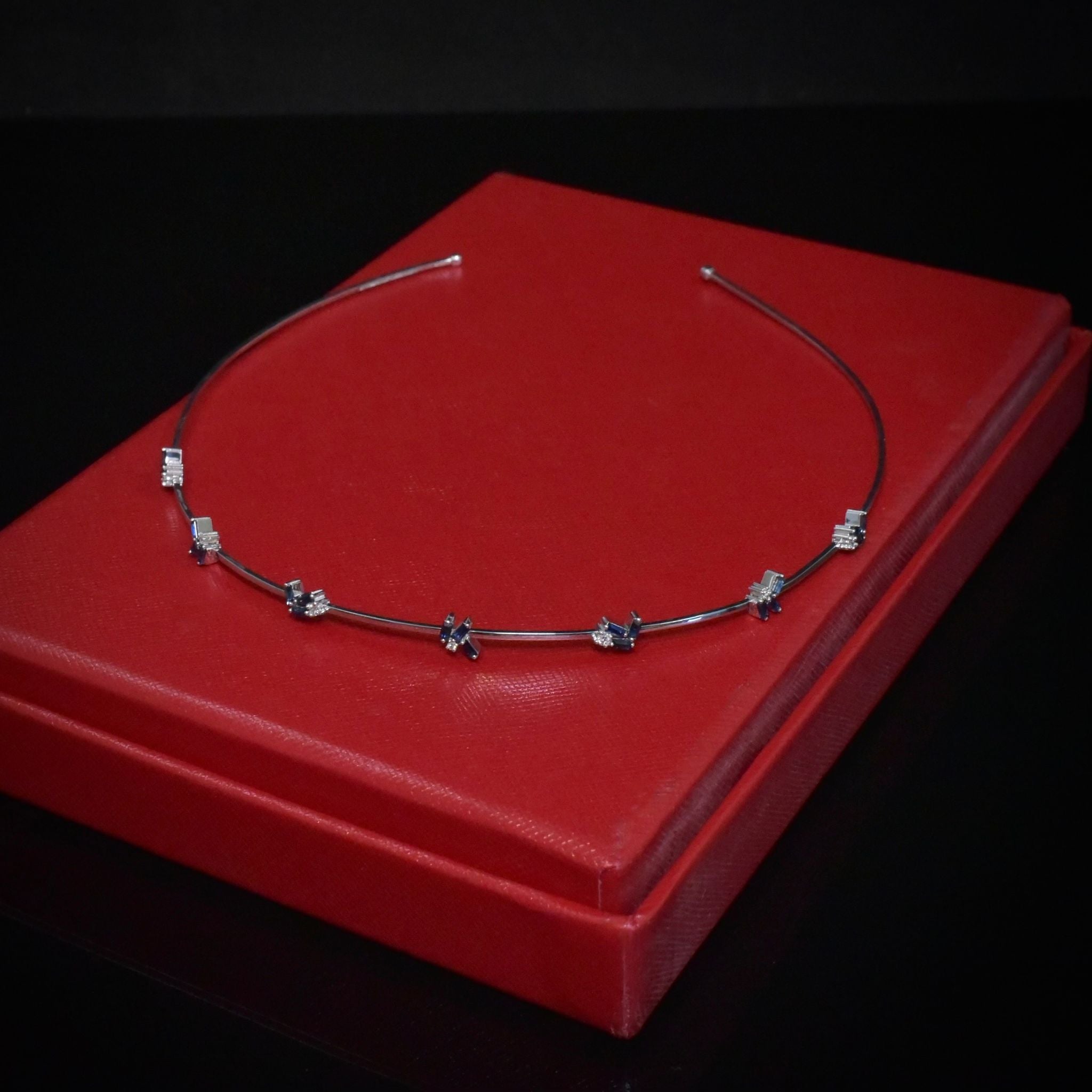Superb 18ct White Gold Sapphire And Diamond ‘Fireworks’ Bandeau/Headband By SUZANNE KALAN RRP £6,785 or $14,139 AUD