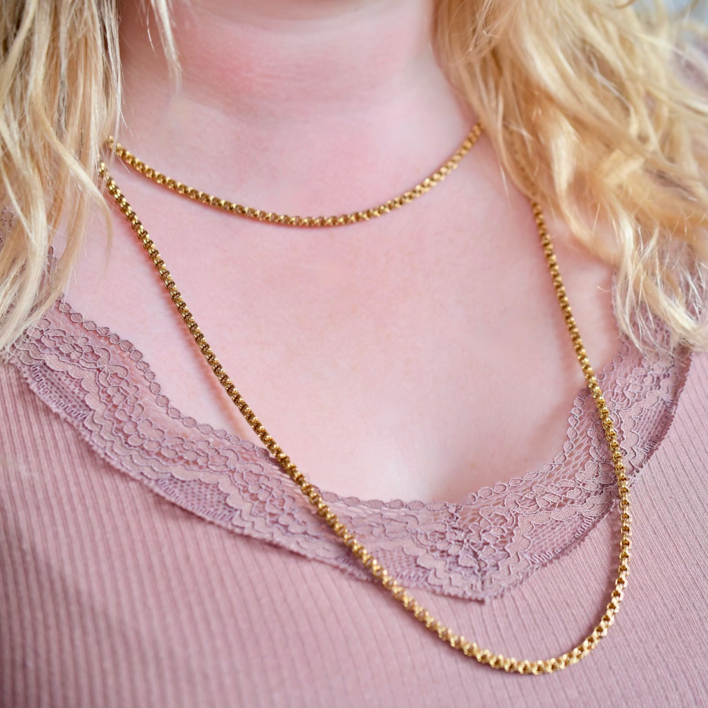 Antique Victorian 15ct Yellow Gold 126cm Guard/Muff Chain Circa 1890-1900
