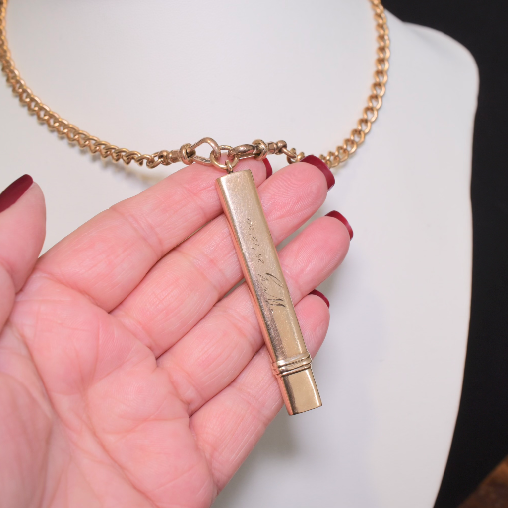 Antique Art Deco 9ct Rose Gold ‘Chester’ Carpenters Pencil - 1915 By William Manton