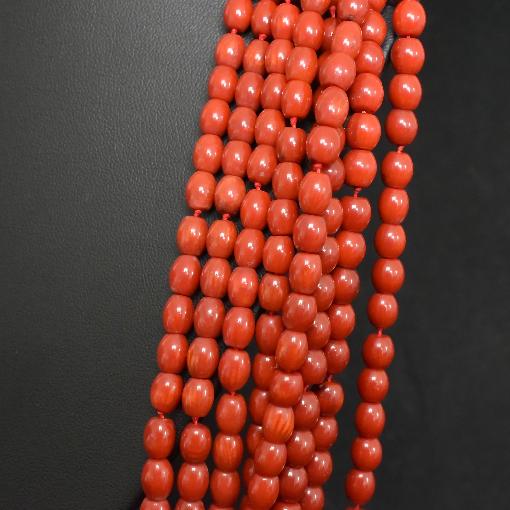 Vintage 14ct Yellow Gold And Coral Bead Necklace