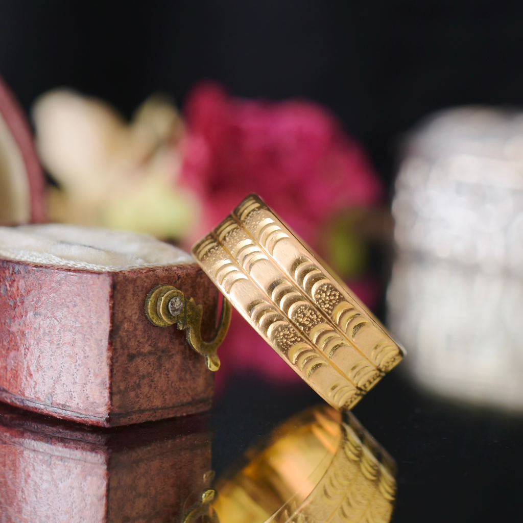 Vintage to Contemporary 22ct Yellow Gold Wide Patterned Ring