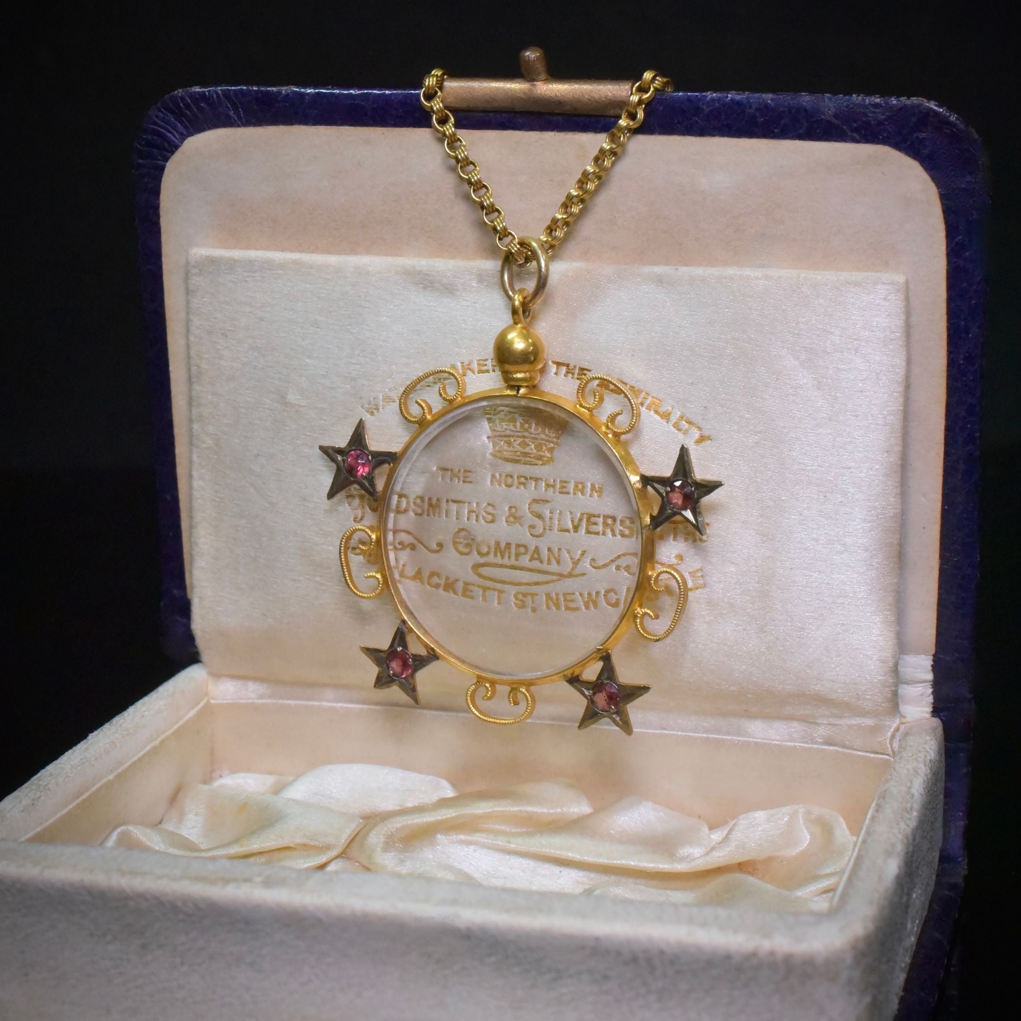 Antique Australian 15ct Gold And Garnet Double Sided Photo Locket Circa 1910 (By Robert Rollason)