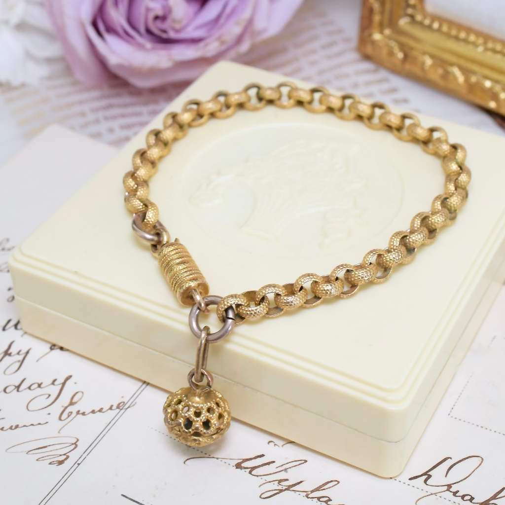 Antique Georgian Pinchbeck Fancy Link Bracelet With Barrel Clasp Circa 1800