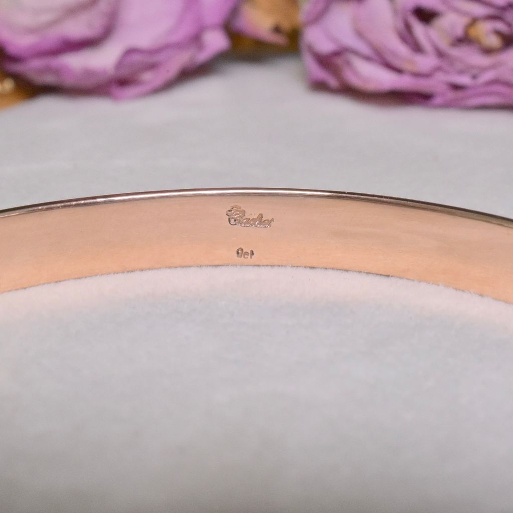 Superb Solid (Not Hollow) 9ct Rose Gold Oval ‘Golf’ / ‘Nellie Stewart’ Bangle