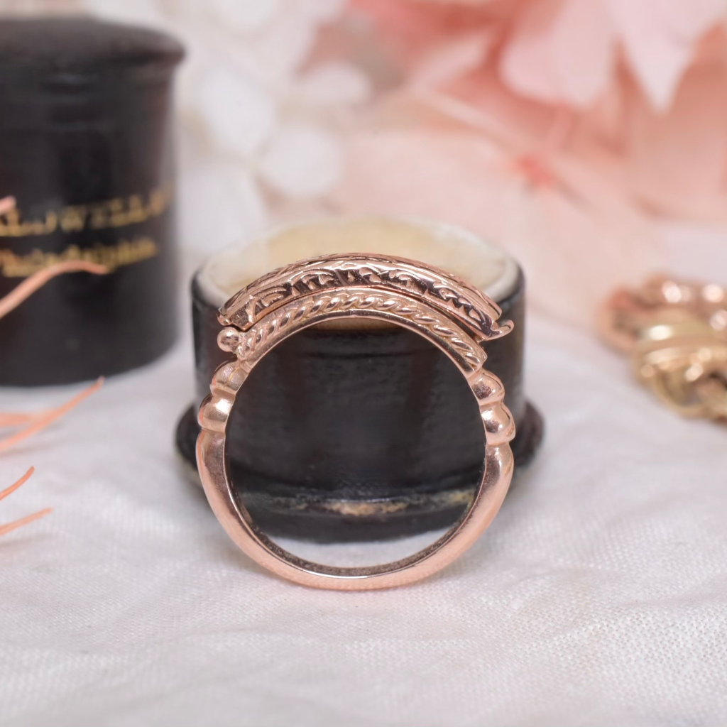 Modern Antique Style 9ct Rose Gold ‘Secret’ Locket ‘Be True’ Ring