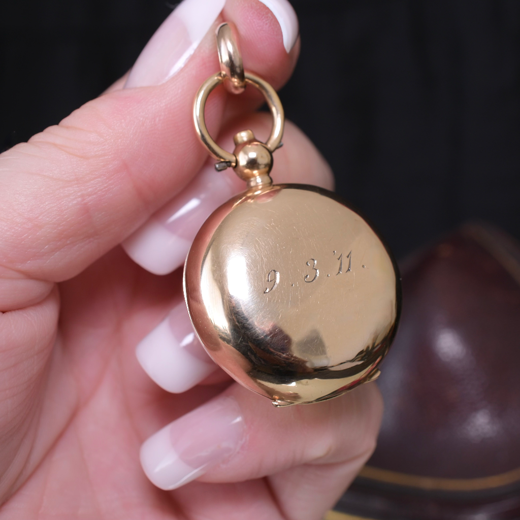 Antique 15ct Rose Gold Sovereign Case By George Unite - Birmingham 1903