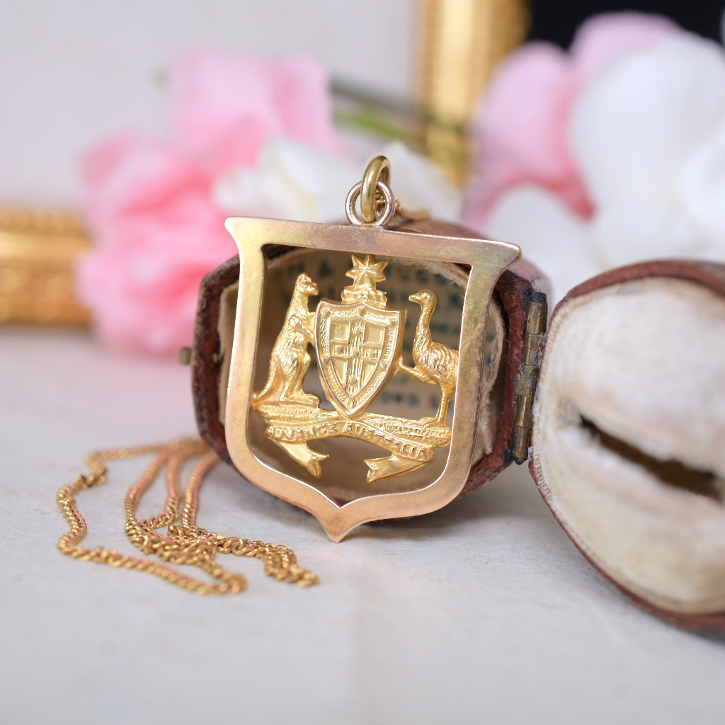 Antique Australian Willis and Sons 9ct ‘Advance Australia’ Pendant Circa 1908