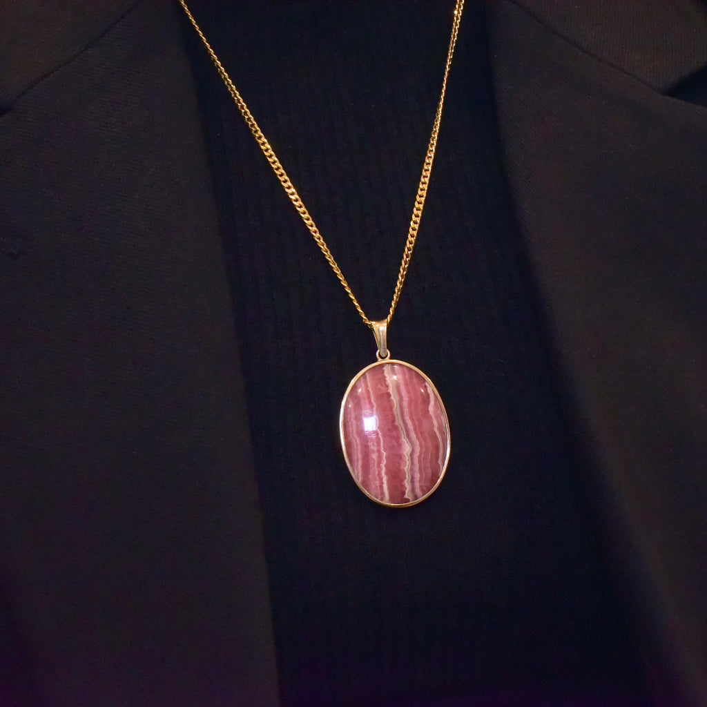 Large Oval Rhodochrosite Pendant Large Oval Rhodochrosite Pendant