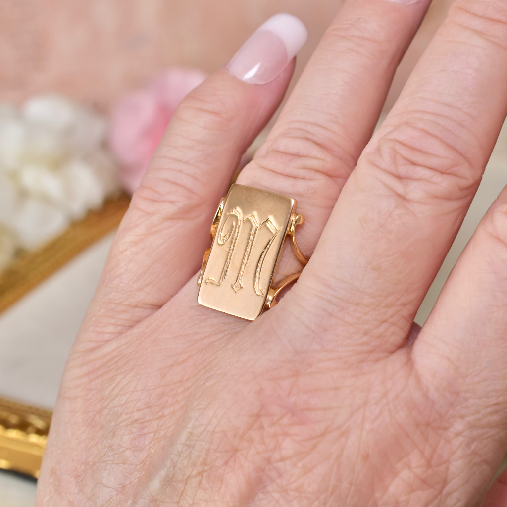 Contemporary 22ct Rose Gold Initial ‘M’ Or ‘W’ Ring