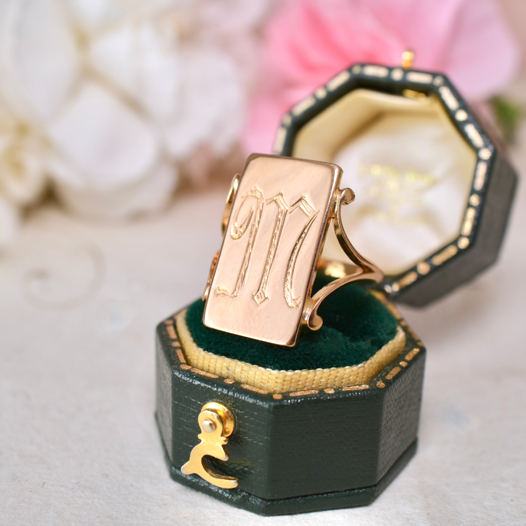 Contemporary 22ct Rose Gold Initial ‘M’ Or ‘W’ Ring