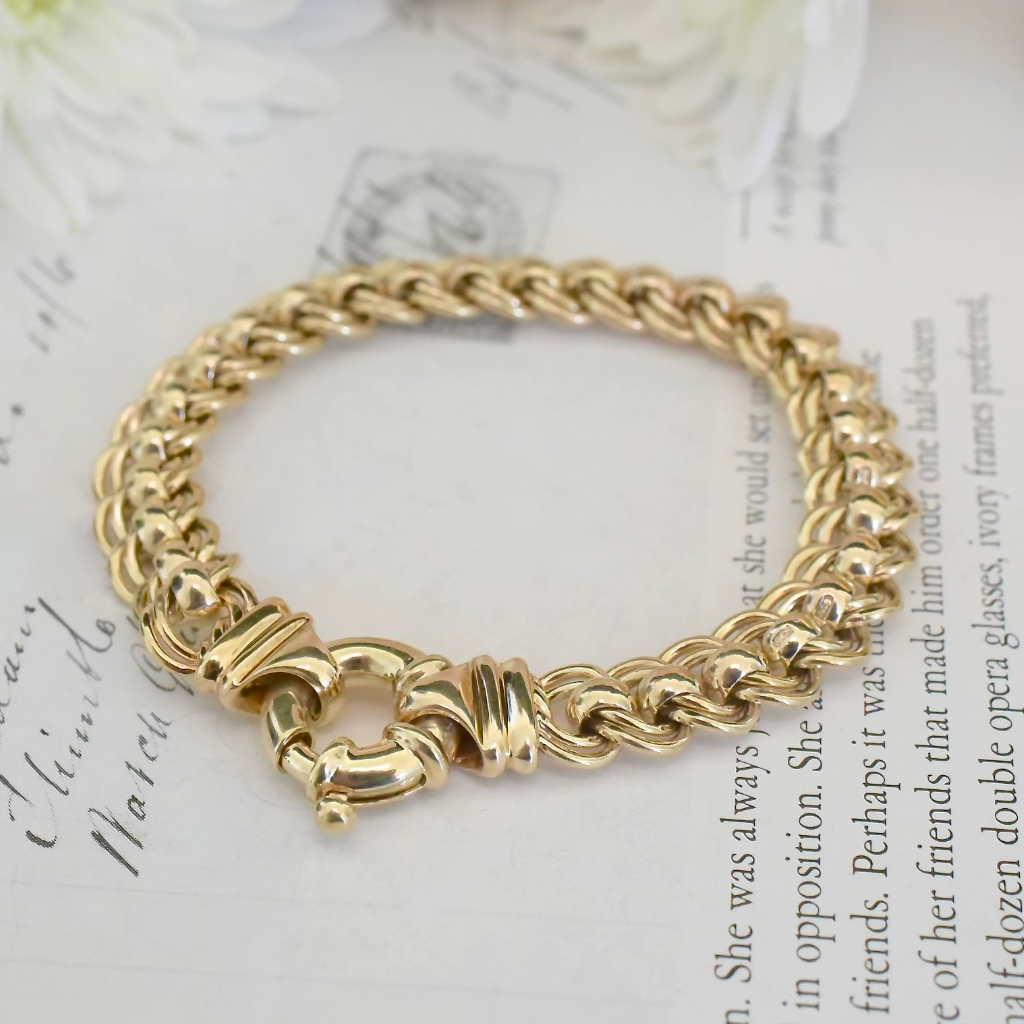 Stunning 9ct Yellow Gold Rollo Bracelet - 34 Grams