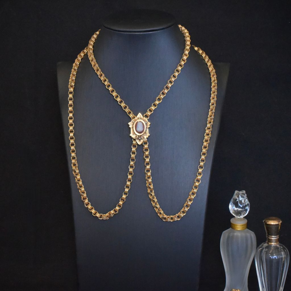 Fabulous Antique Edwardian *Gold Filled Cameo Slide Chain Circa 1915-20’s