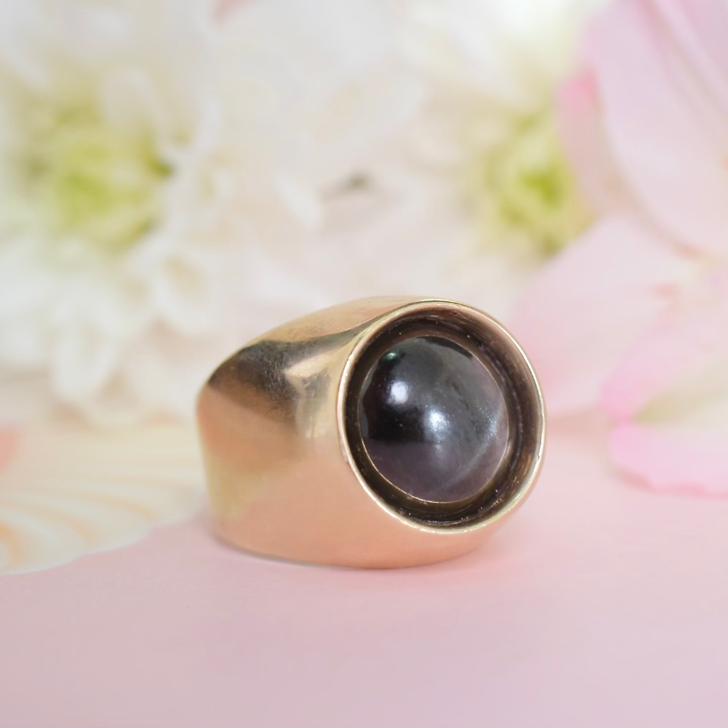 Vintage 9ct Yellow Gold ‘Star Diopside’ Ring