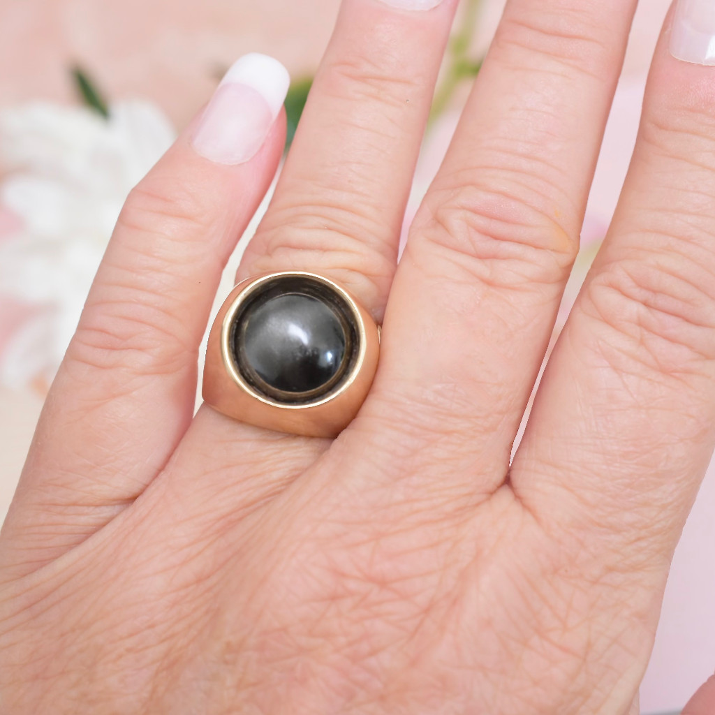 Vintage 9ct Yellow Gold ‘Star Diopside’ Ring