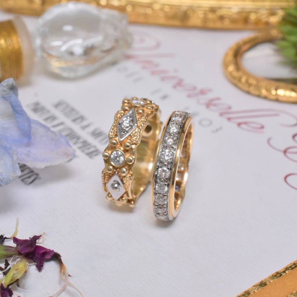 Estate 18ct Gold And Platinum Full Hoop Diamond Eternity Ring