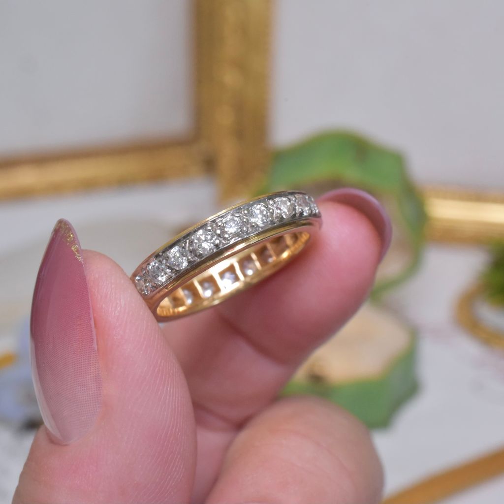 Estate 18ct Gold And Platinum Full Hoop Diamond Eternity Ring