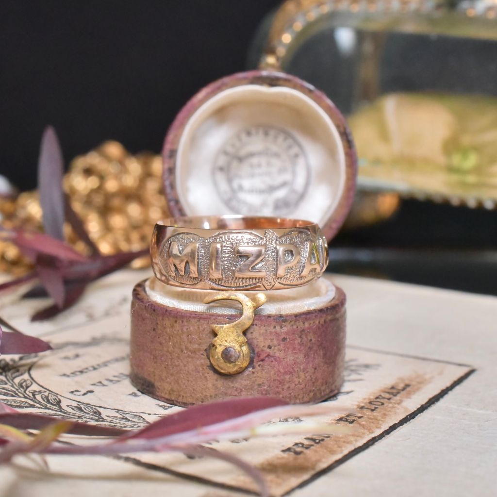 Antique Edwardian 9ct Rose Gold ‘MIZPAH’ Ring - Birmingham 1907