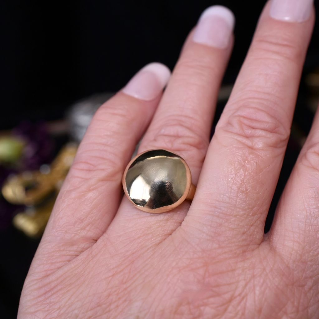 Contemporary 9ct Yellow Gold Dome Ring By Jan Logan