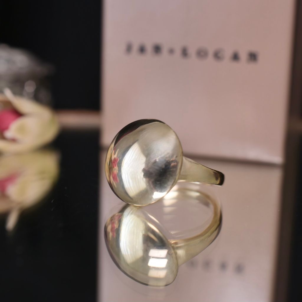 Contemporary 9ct Yellow Gold Dome Ring By Jan Logan