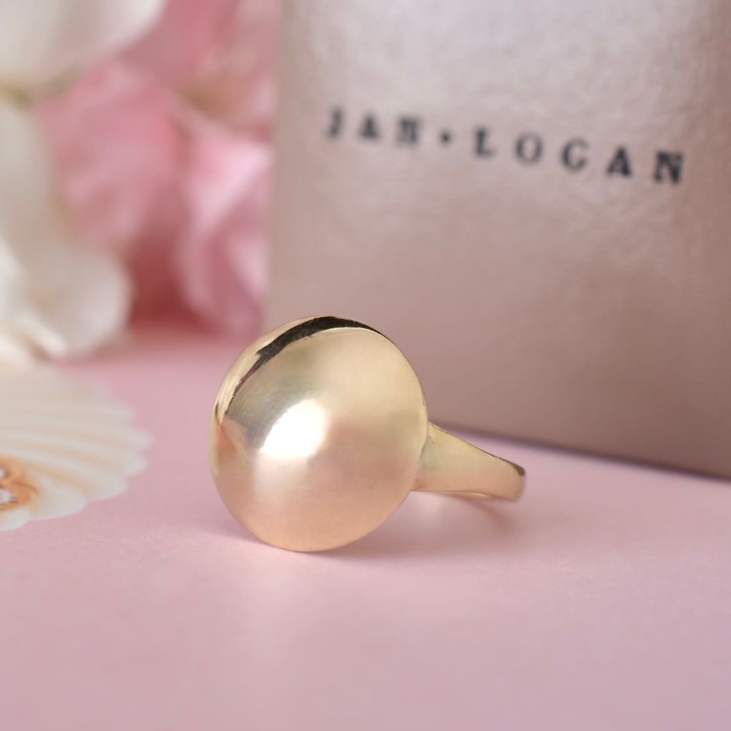 Contemporary 9ct Yellow Gold Dome Ring By Jan Logan
