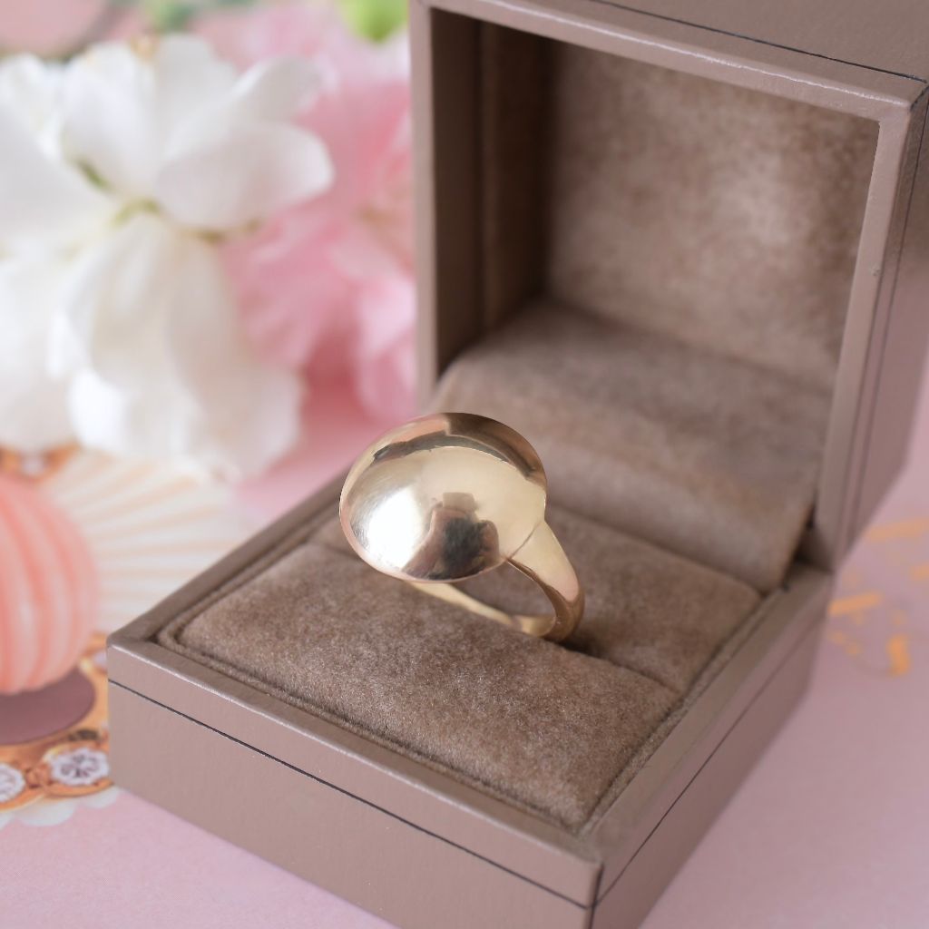 Contemporary 9ct Yellow Gold Dome Ring By Jan Logan