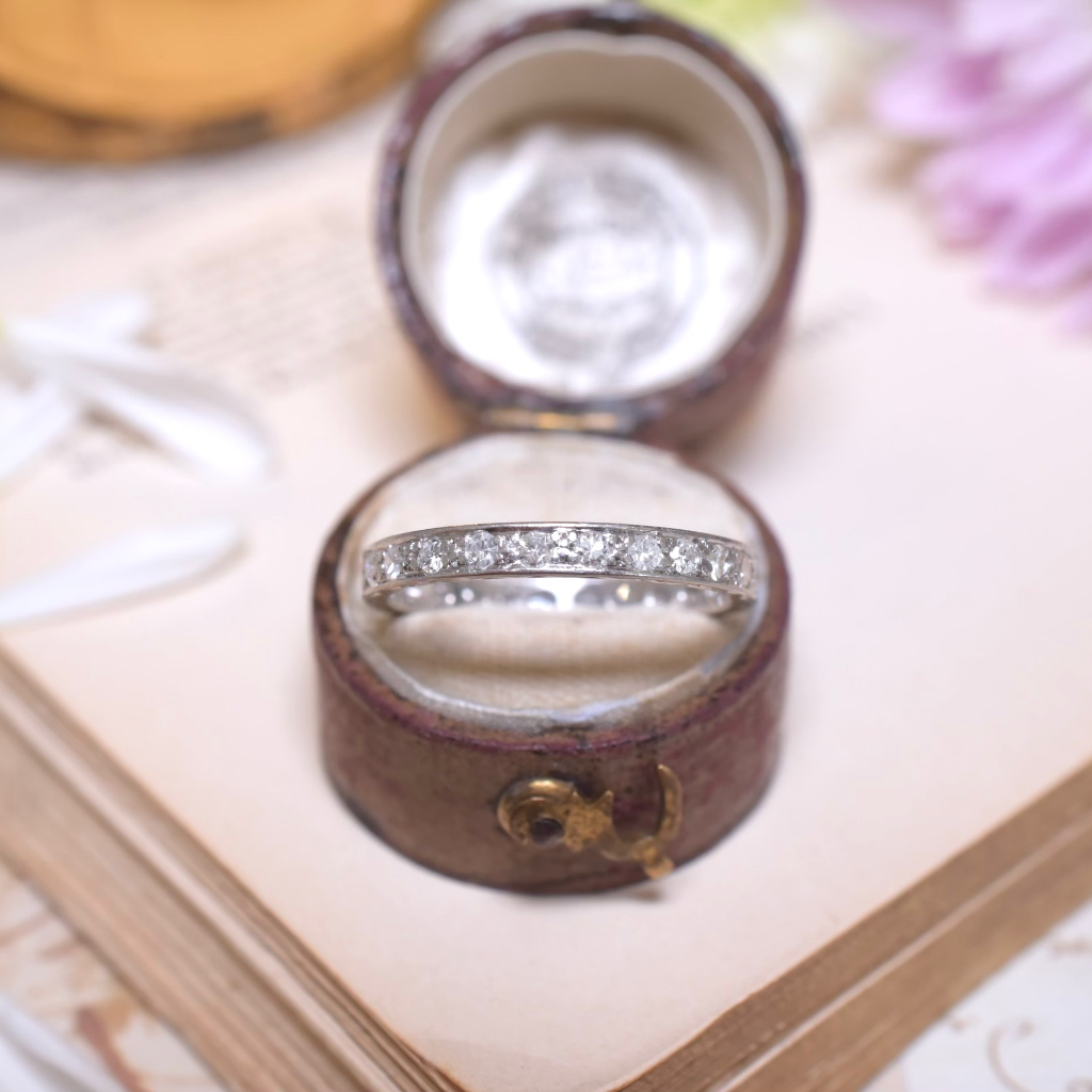 Antique Art Deco Diamond Platinum Full Hoop Eternity Ring Circa 1920’s