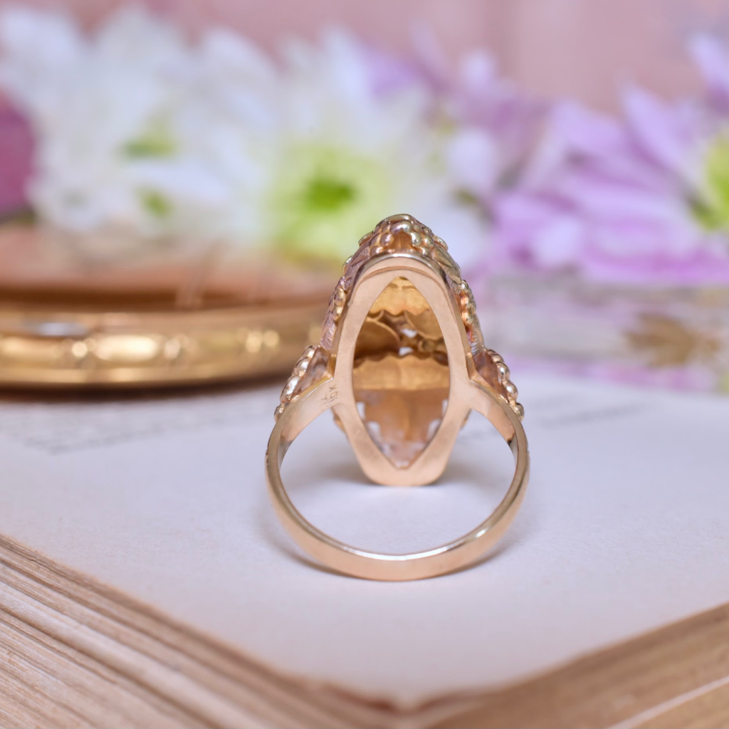 Estate 10ct Tri-Colour ‘Black Hills’ Gold Navette Ring