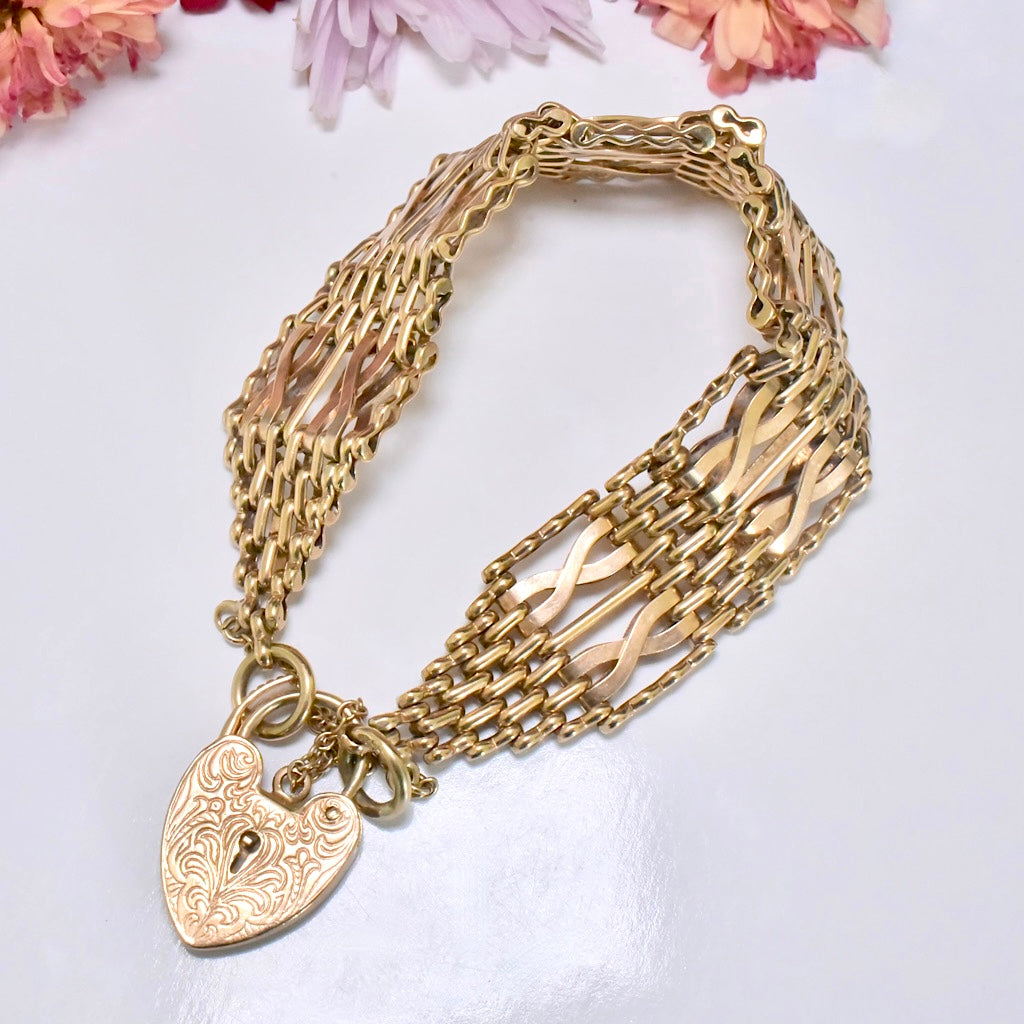 Vintage 9ct Yellow Gold Gatelink Bracelet London 1977 - 33 Grams