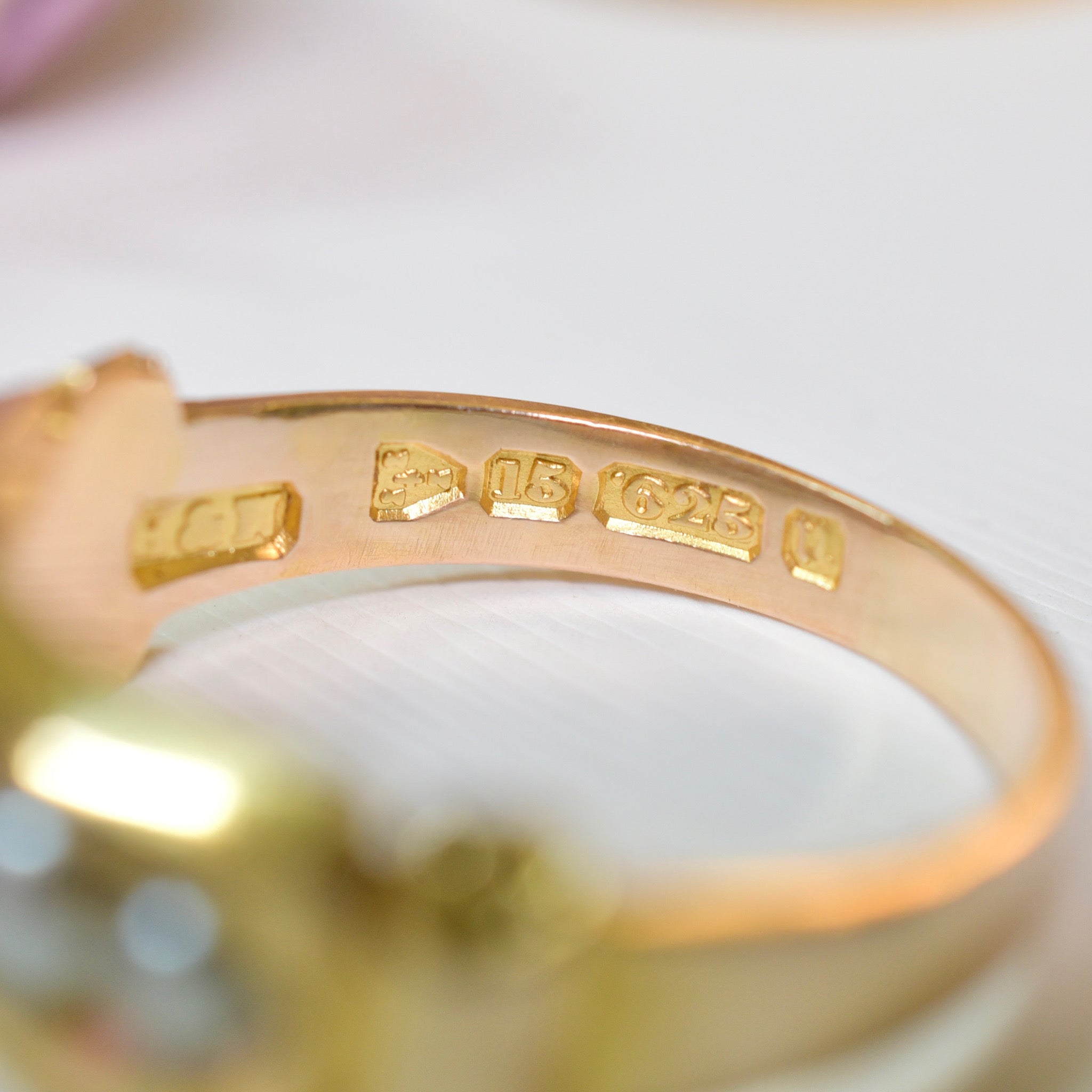 Antique Victorian 15ct Gold And Natural Half Pearl Ring - Hollis & Newman (Chester) 1883