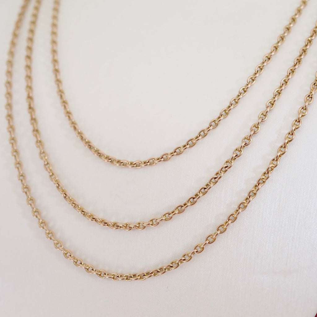 Antique Australian 9ct Rose Gold ‘Double/Triple’ Guard Chain Circa 1900 - 22.8 Grams